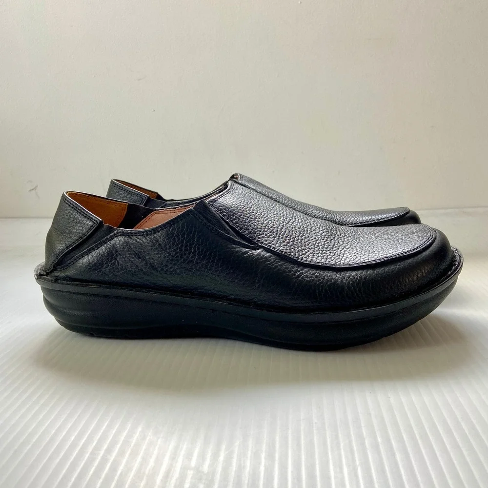 Alegria‎ Schuster Black Leather Mens Casual Slip On Loafers Shoes EU 43 US 9.5